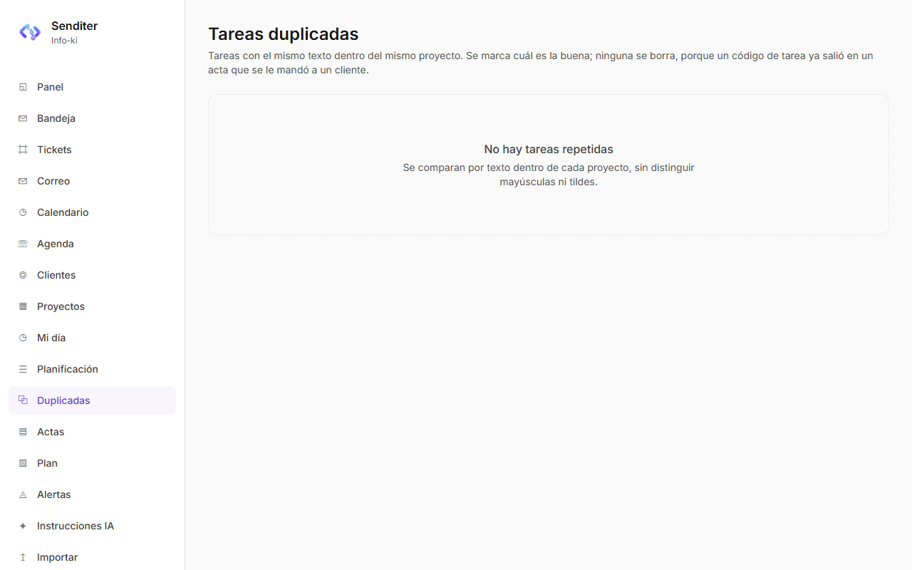 Tareas duplicadas